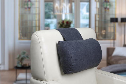 F01 Blue Grey Neck Cushion for Recliner Chair - image 1